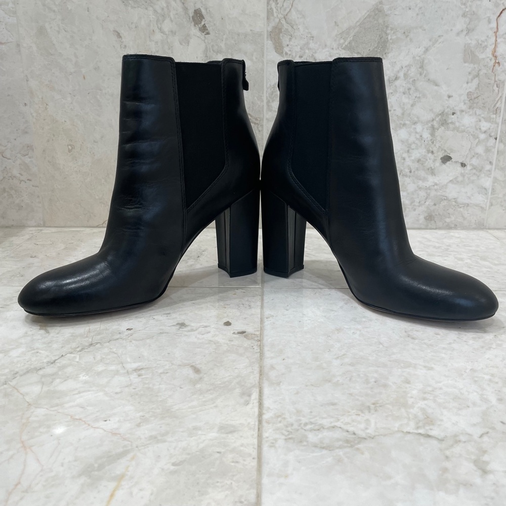 ***SOLD***SAM EDELMAN {9.5} Black Bootie Ankle Boot Rounded Blocky Heel - Picture 5 of 14